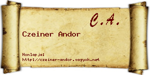 Czeiner Andor névjegykártya